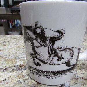 NEW,  Cindy Farmer, Horse & JOckey coffee mug by: osalinda horse